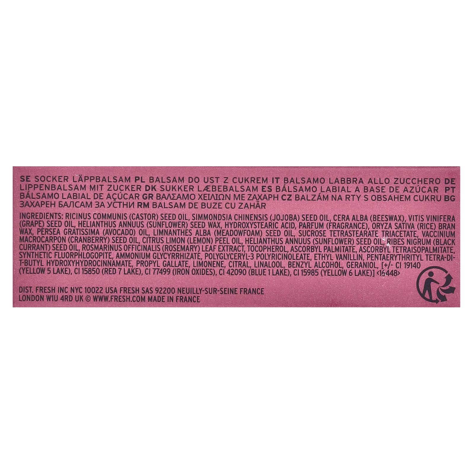 Fresh sugar lip treatment plum texture closeup highlighting creamy hydration