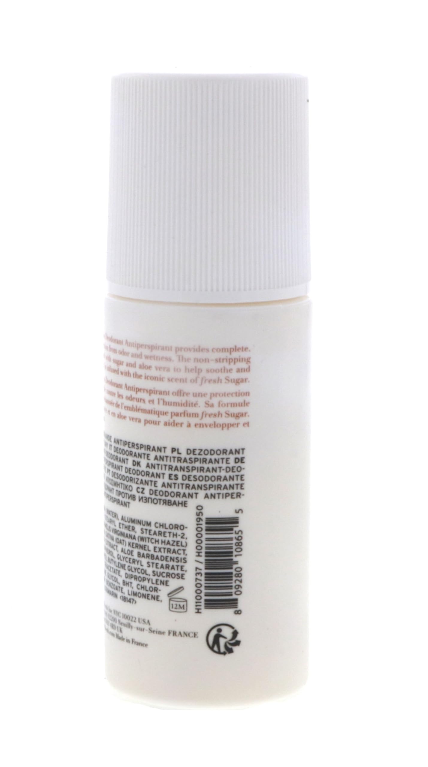 Fresh Sugar roll-on being applied underarm illustrating quick absorption and odor control benefit