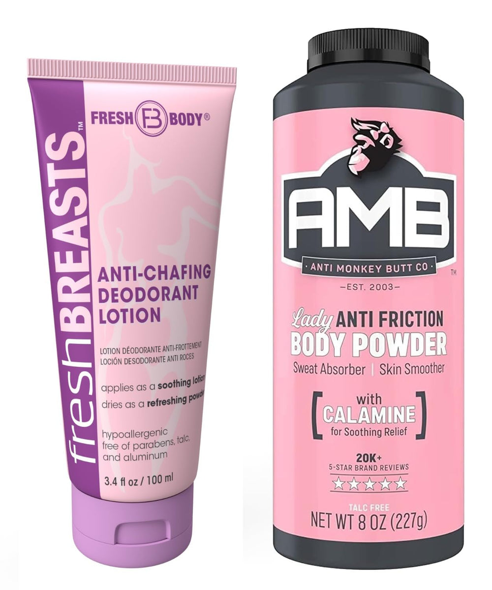 Fresh Body FB Fresh Breasts front label shows travel-ready anti-chafe benefit