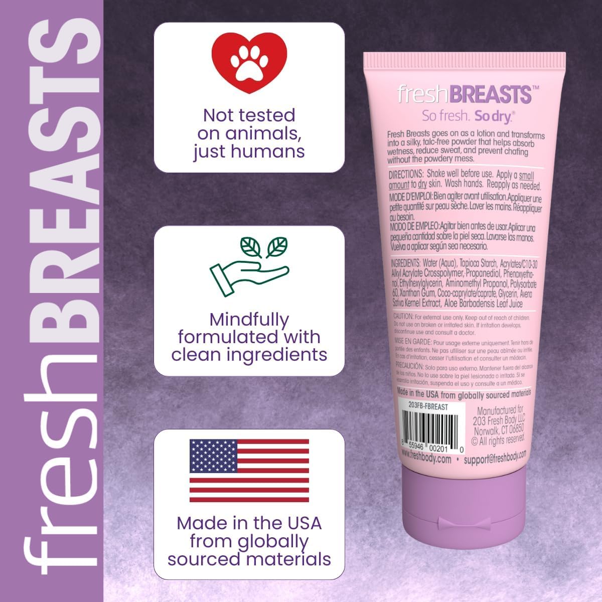 Fresh Body FB Lady Anti-Monkey Butt powder pour showing smooth, absorbent powder benefit