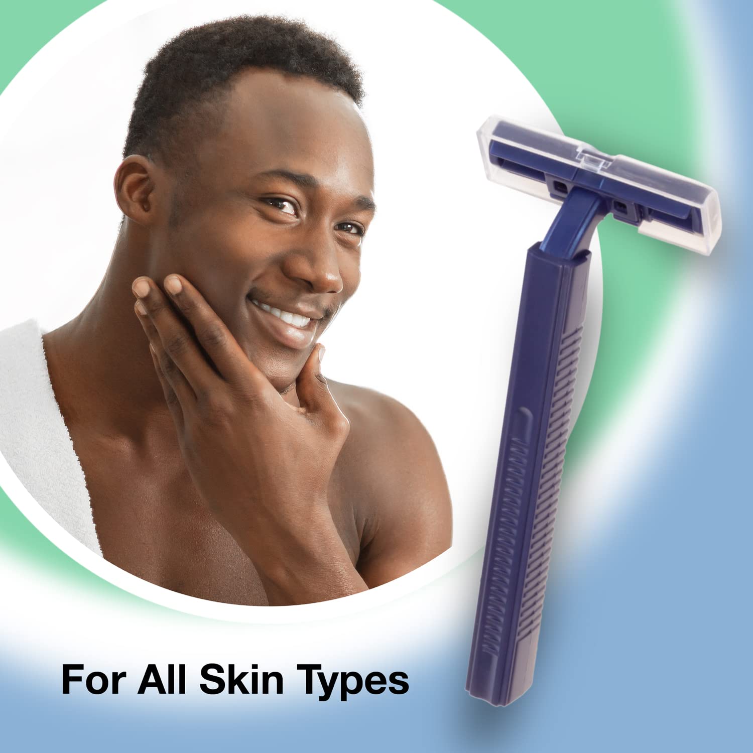 Freshscent razor placed in travel kit demonstrating portability and convenience