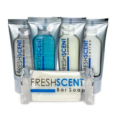 Freshscent open cardboard case ready for storage and quick room stocking