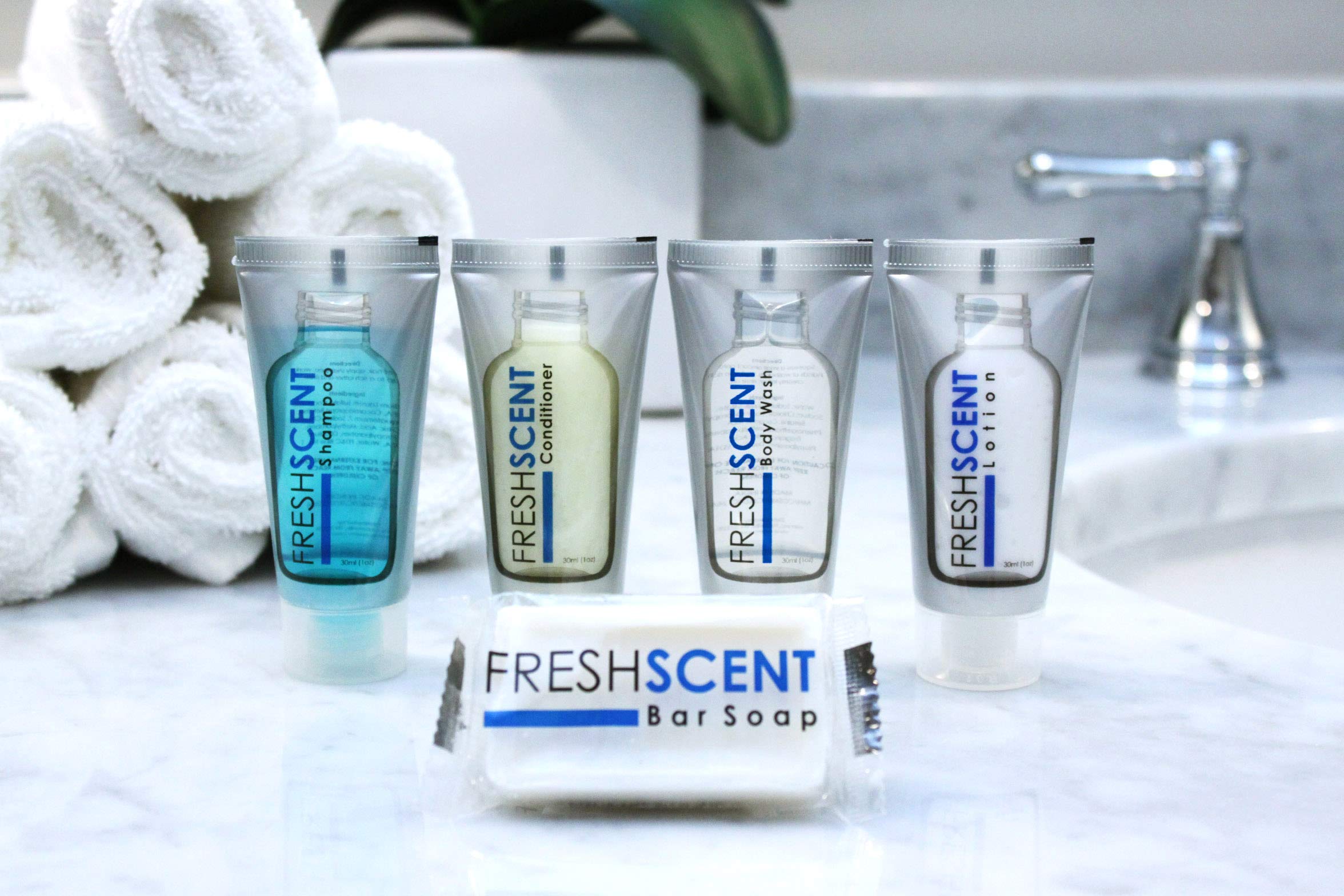 Freshscent tube displayed in a guest bathroom enhancing guest presentation