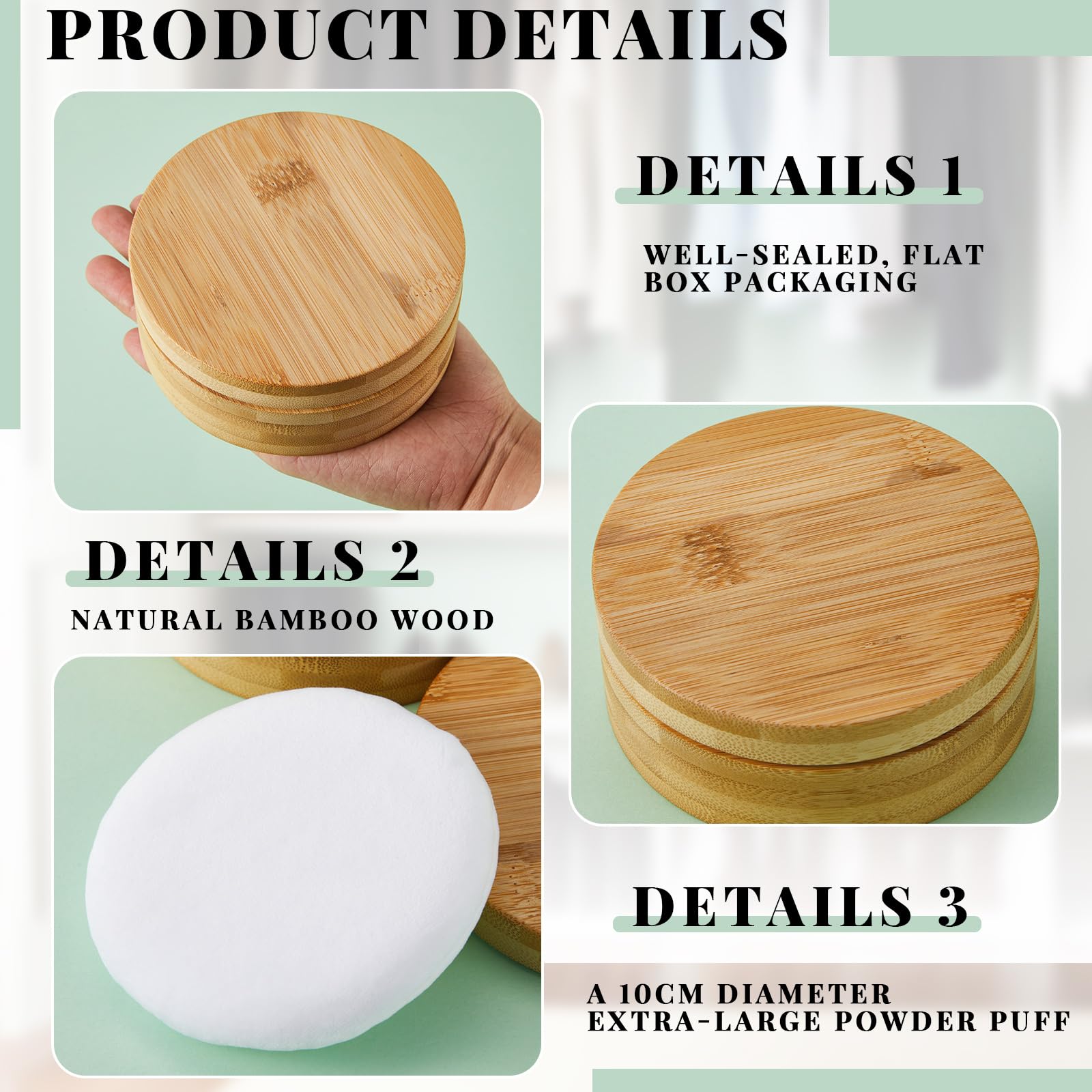 Frienda puff detail closeup showing soft cotton surface for gentle, even powder application