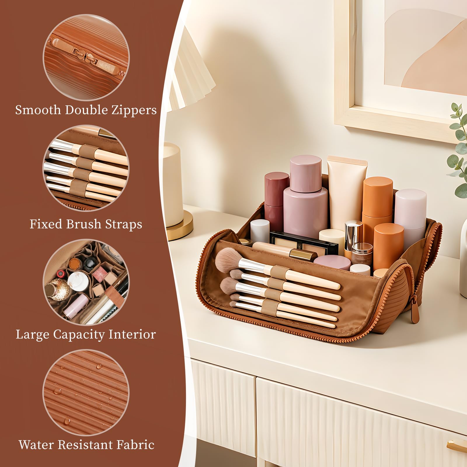 Frilgvenient adjustable dividers rearranged to hold tall bottles and small items securely