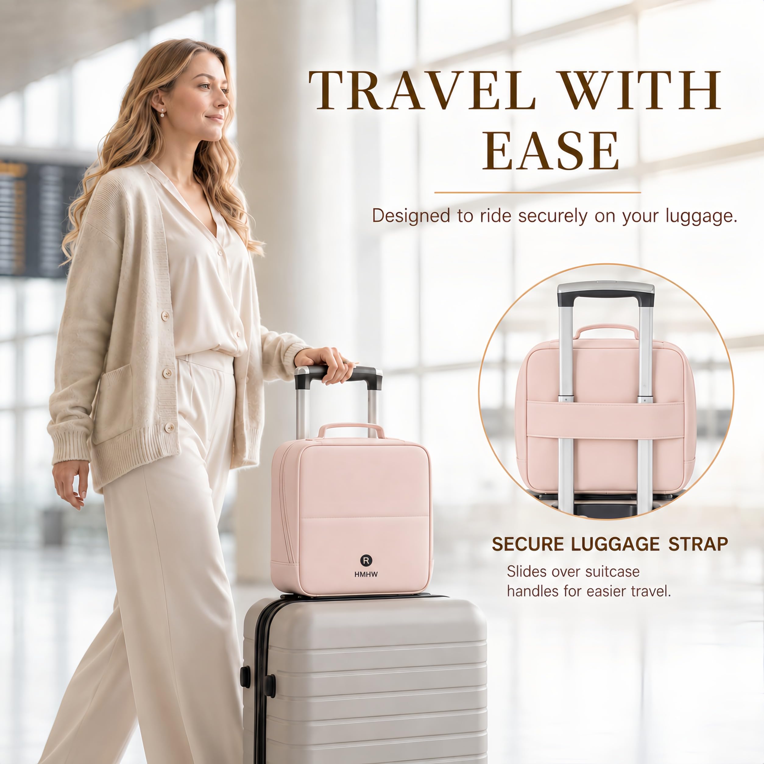 Frilgvenient packed with full-size bottles and brushes for travel readiness