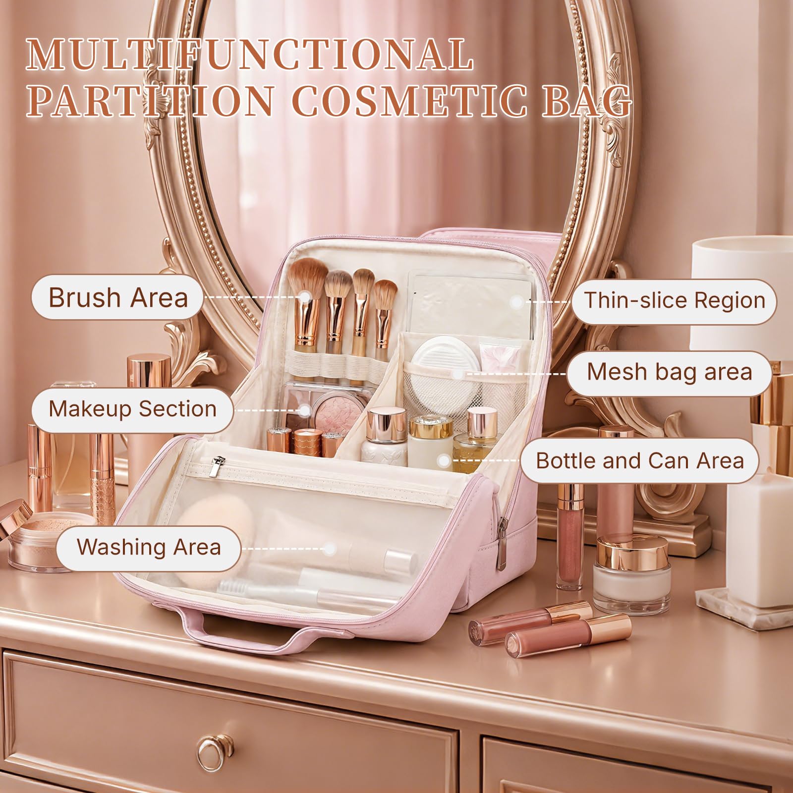 Frilgvenient interior showing removable dividers for customized organization