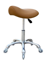 FRNIAMC saddle stool front view showing ergonomic posture support