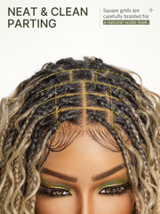 Frodio side profile displaying blonde ombre color blend and volume
