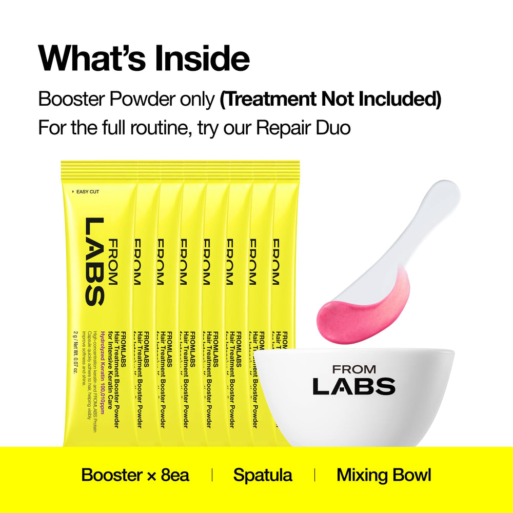 FROMLABS powder texture closeup illustrating fine keratin granules