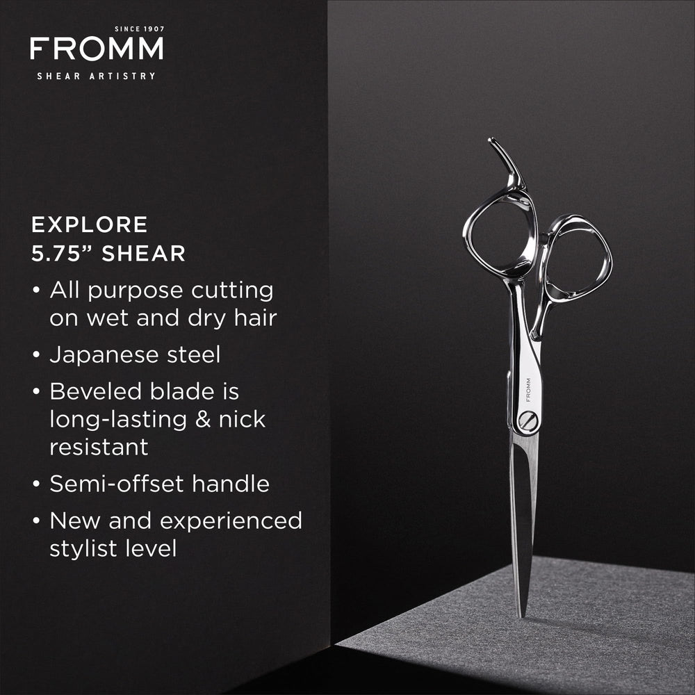 Fromm Explore close-up of microserrated teeth ensuring even thinning and smoother blends