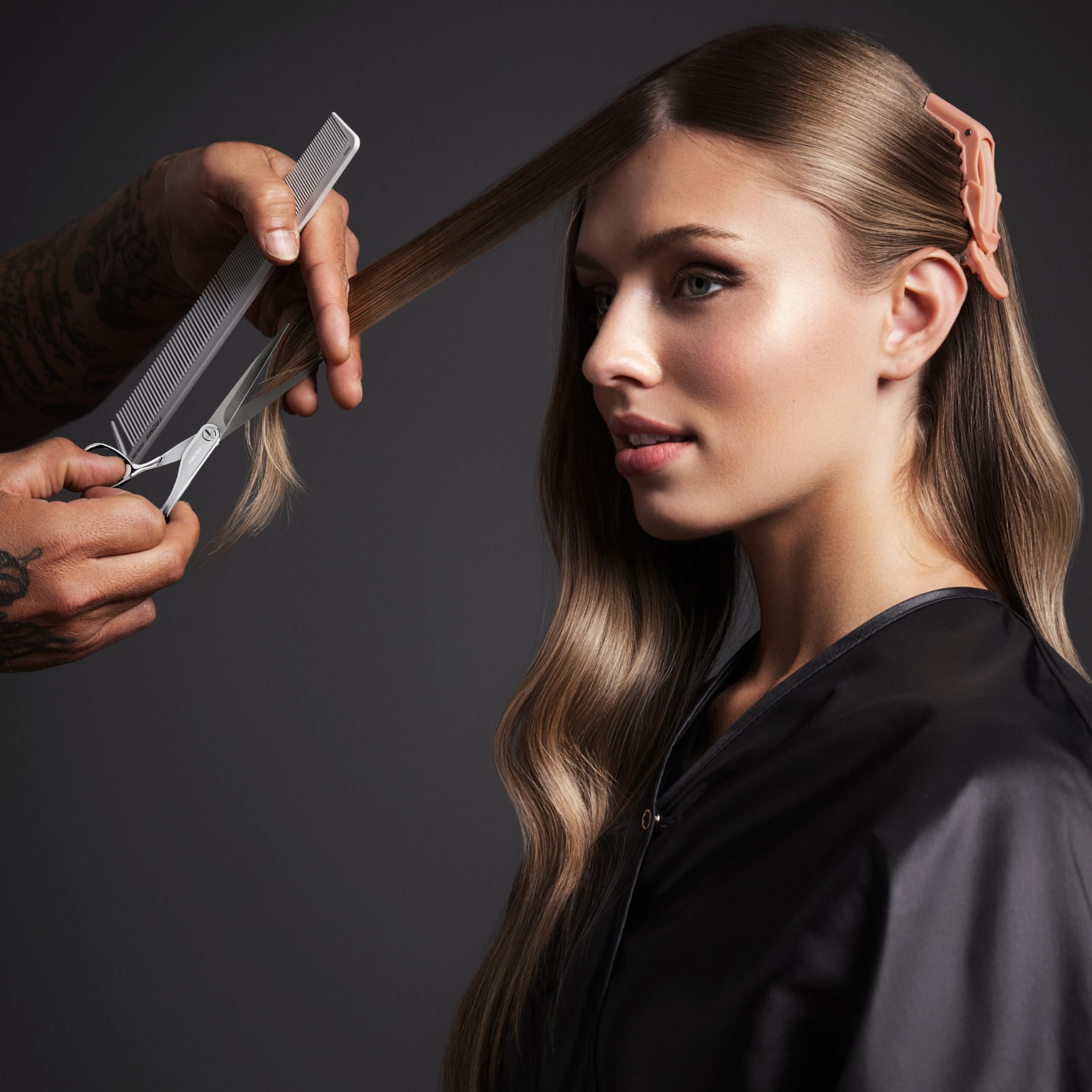 Fromm Explore ergonomic semi-offset handle view reducing hand fatigue during styling