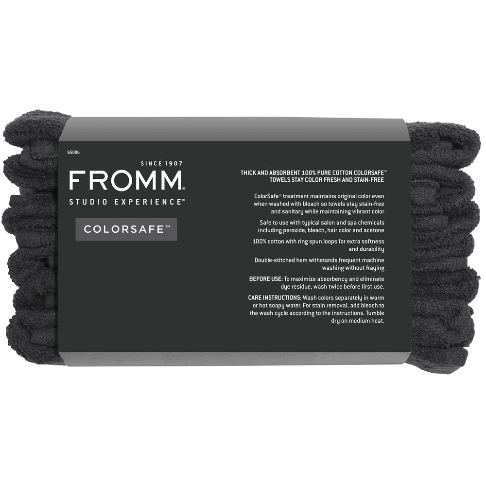 Fromm towels arranged at salon station illustrating professional appearance and utility