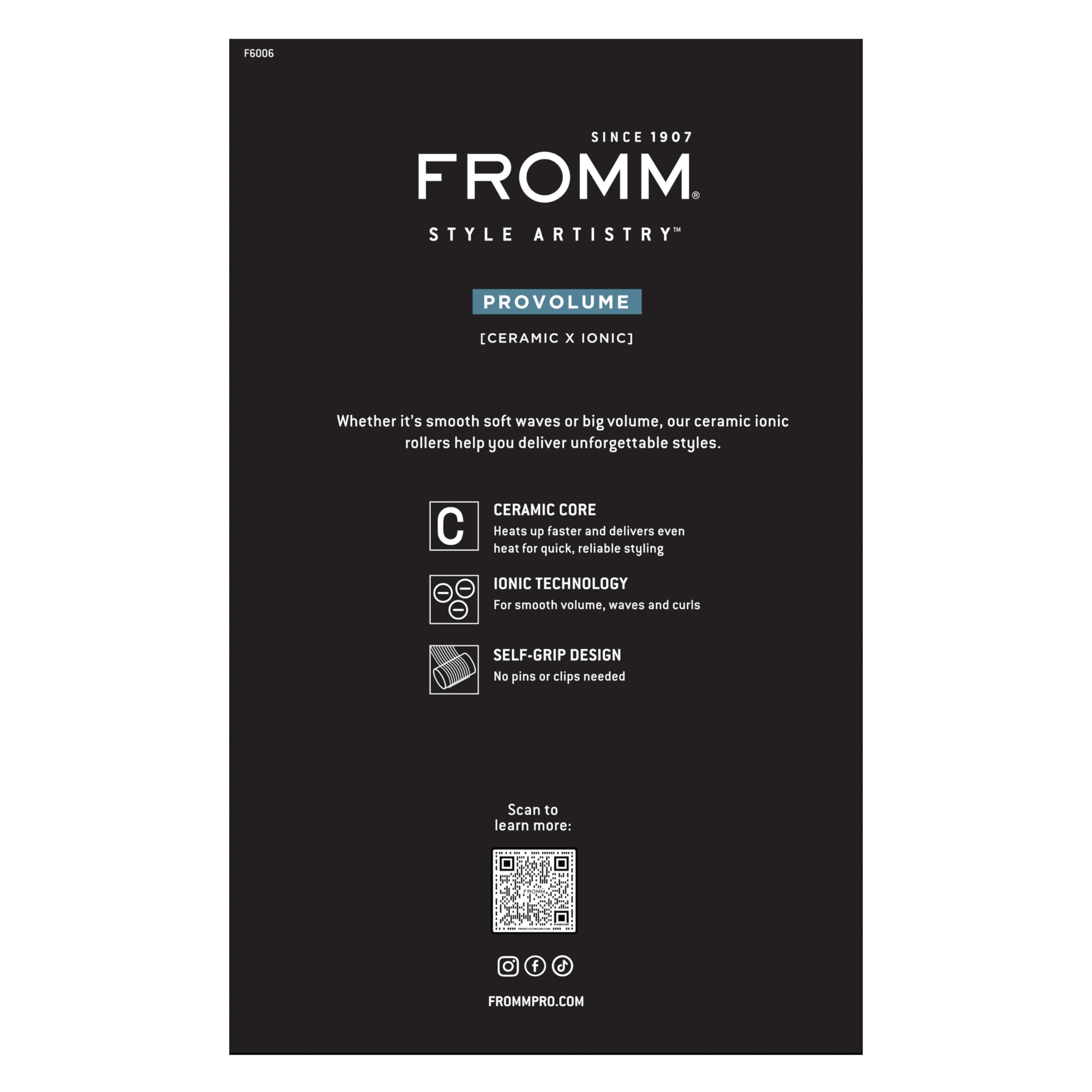 Fromm rollers in a salon setting illustrating quick thermal styling workflow