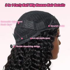 Fronbanis back view displaying cap fit and 18 inch deep wave length