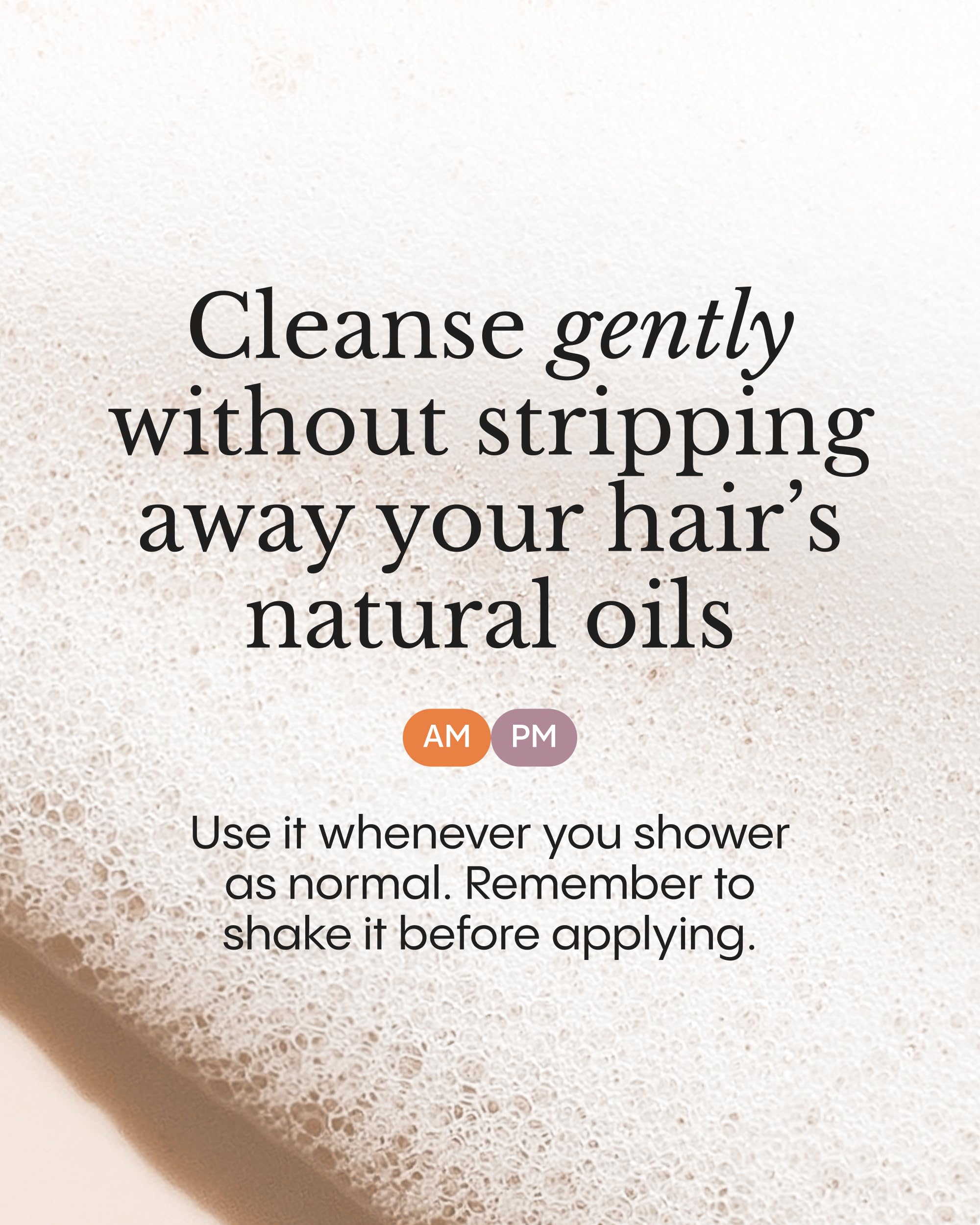 FRØYA being dispensed with lather demonstrating gentle cleansing benefit