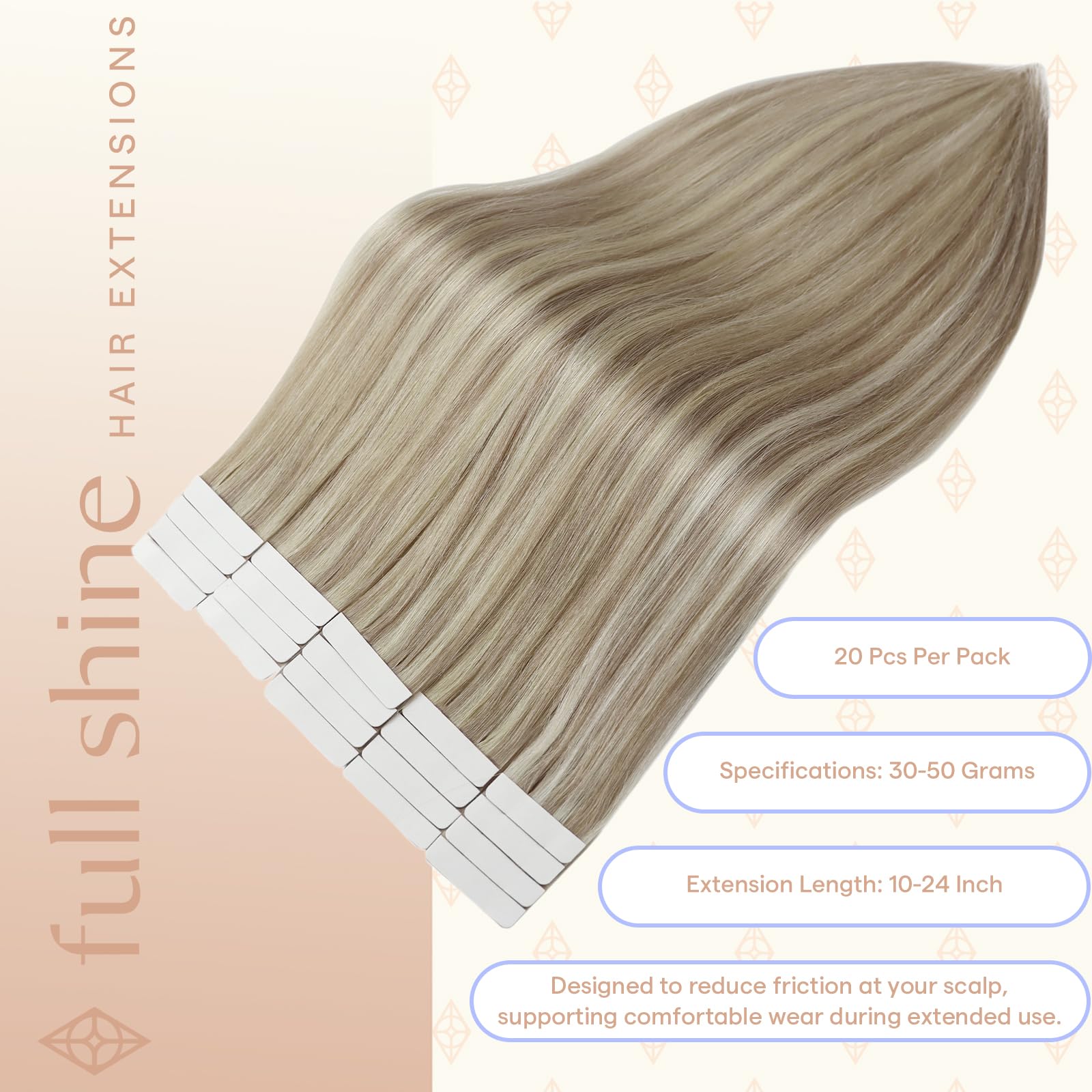 Fshine tape backing detail highlighting secure double-sided adhesive