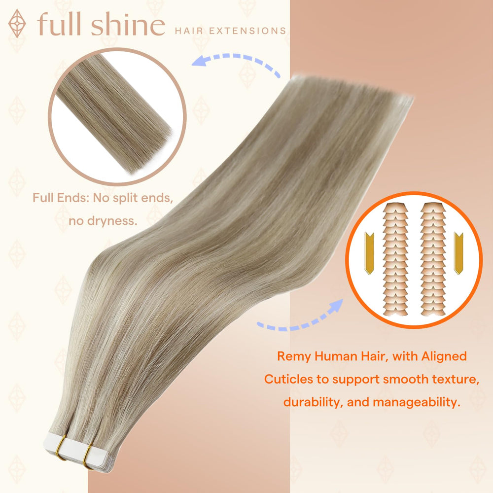 Fshine close-up of weft texture showing smooth Remy cuticles