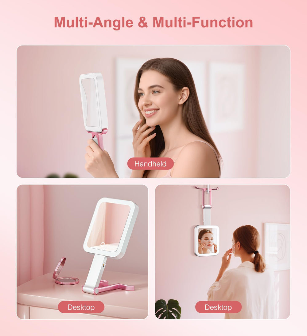 Fshyos mirror on hotel bathroom counter for on-the-go touch-ups benefit