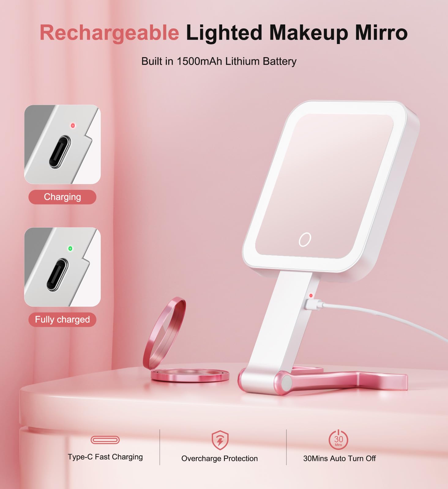 Fshyos adjustable stand demonstrating 360° swivel for comfortable angles benefit