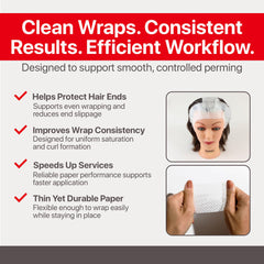 FUJI paper on hair wrapping in salon for even solution flow