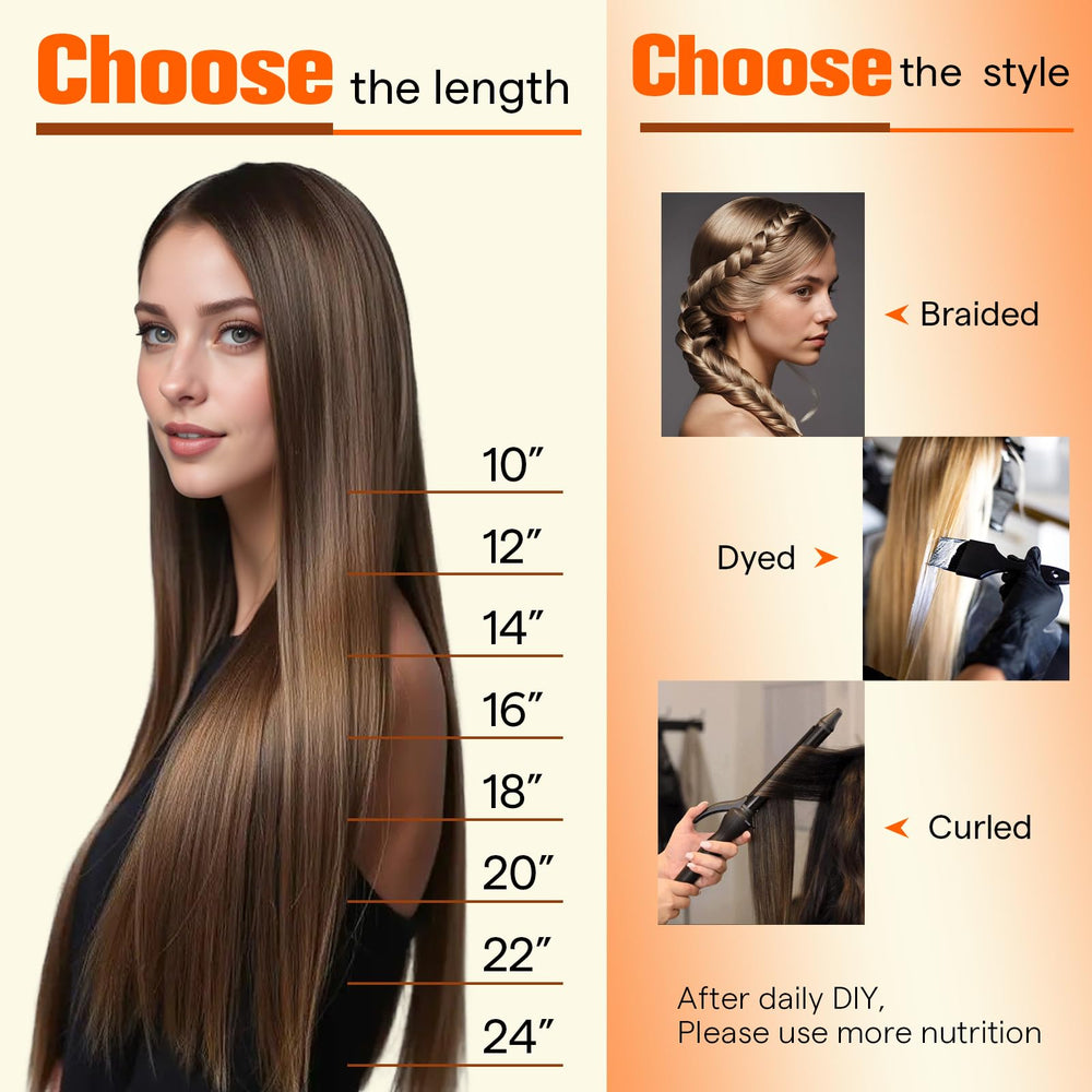 Full Shine extensions held in hand to show 12-inch length and scale
