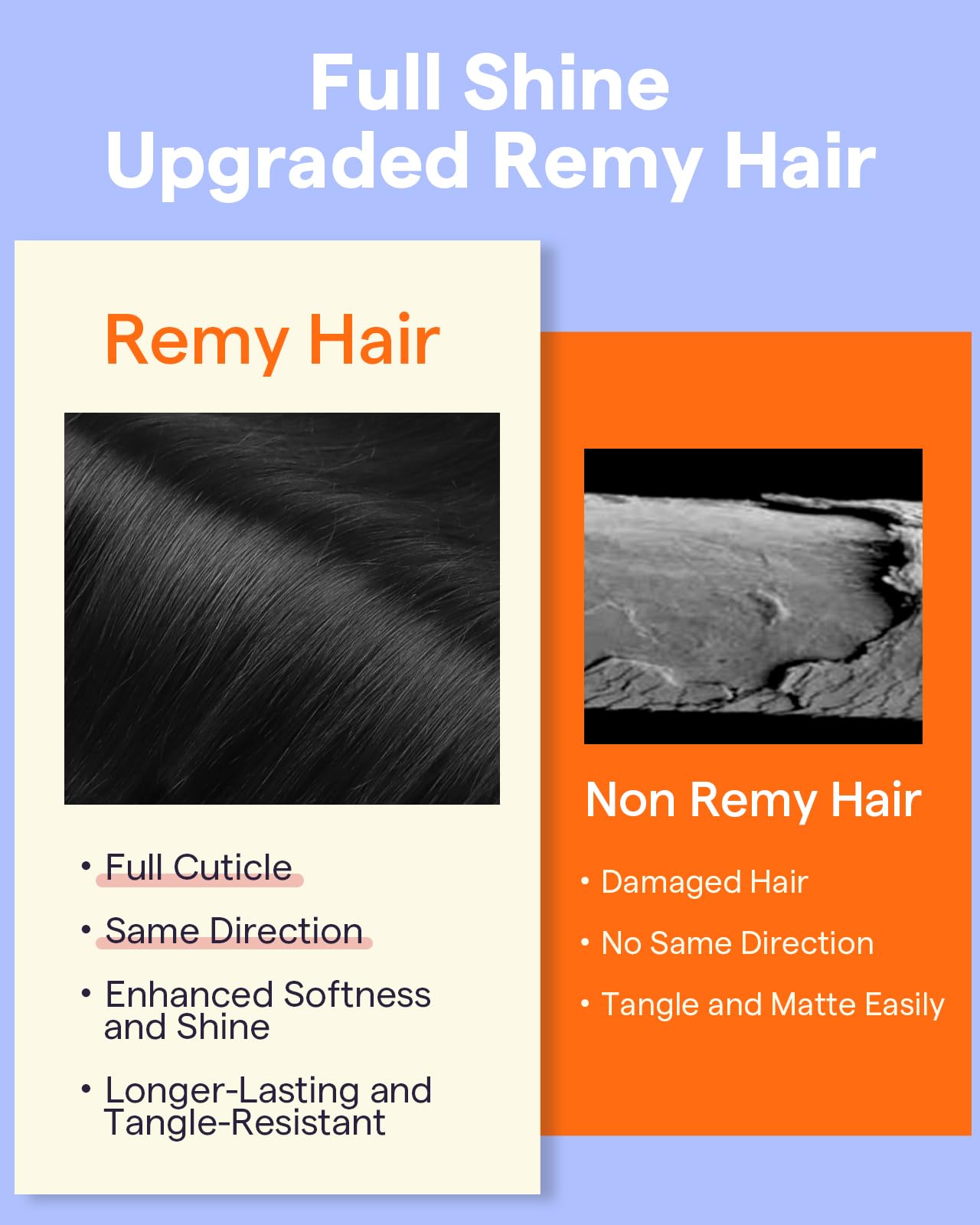 Full Shine on model showing 24-inch length added instantly for dramatic volume