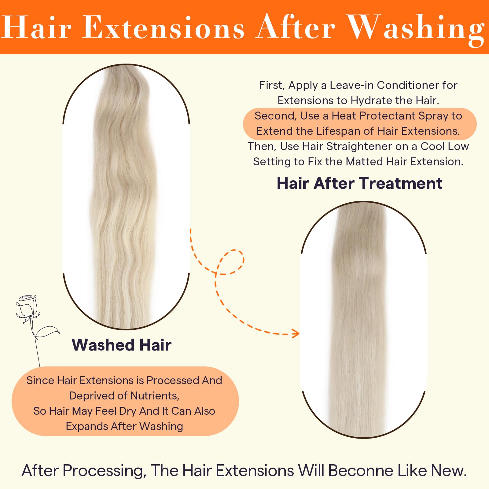 Full Shine hair tied loose at night showing recommended sleep care for longevity