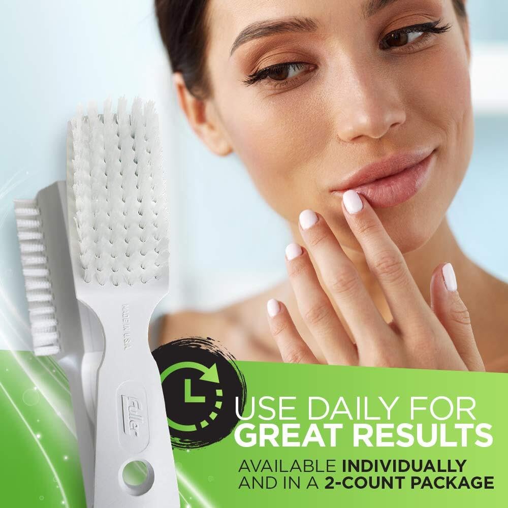 Fuller Brush side detail with hang hole for easy air drying and storage