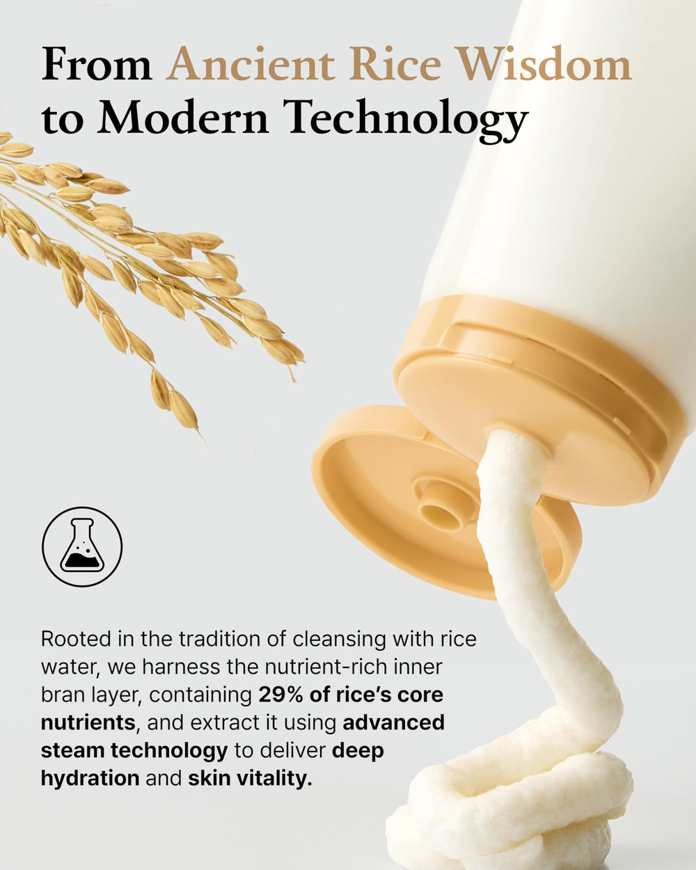 FULLY ingredient label close-up showing rice bran water and hyaluronic acid benefits