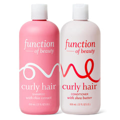 Function of Beauty front packaging showing XL shampoo and conditioner, highlighting value