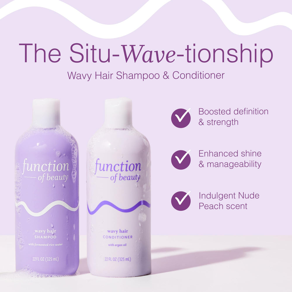 Function of Beauty shampoo pump and label close-up highlighting gentle cleansing