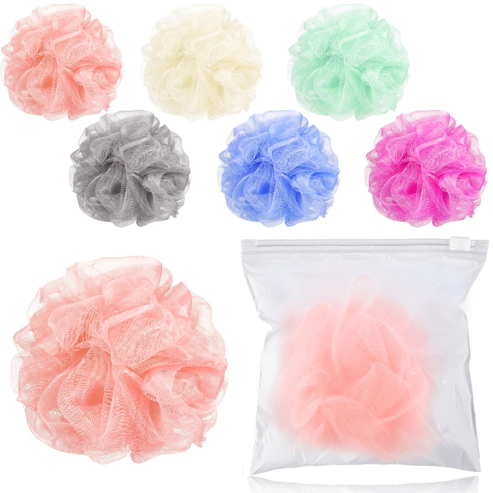 Funnymoom front packaging showing pastel loofah set and included cases for easy travel