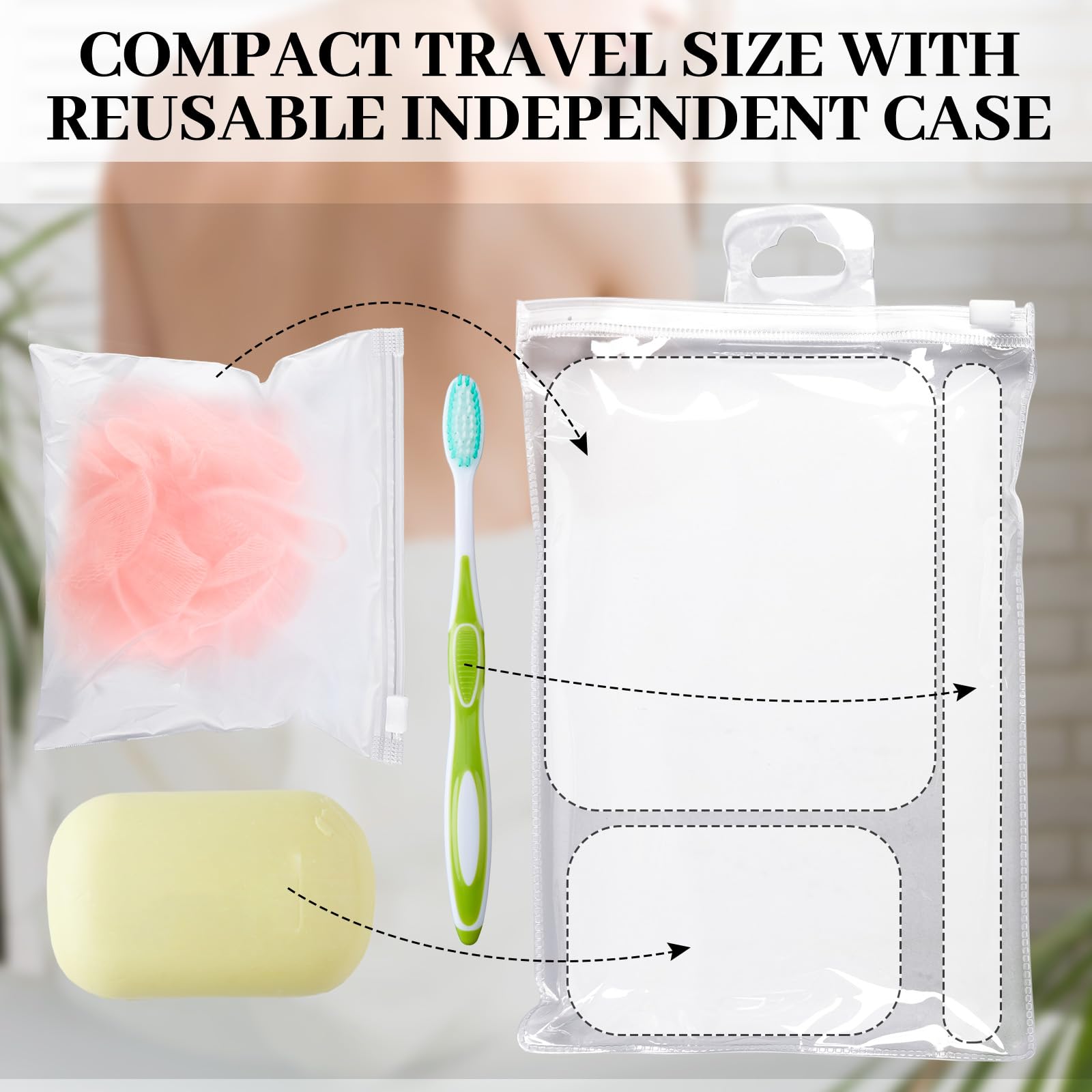 Funnymoom loofah in use producing rich lather for efficient, lightweight cleansing on trips
