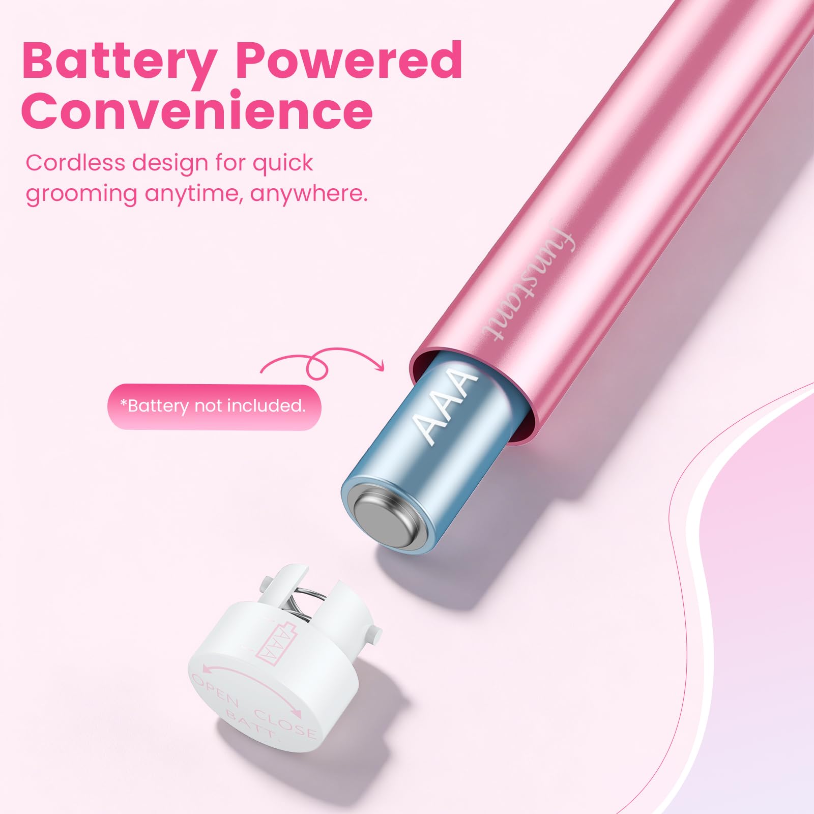 Funstant beside makeup bag highlighting portability advantage