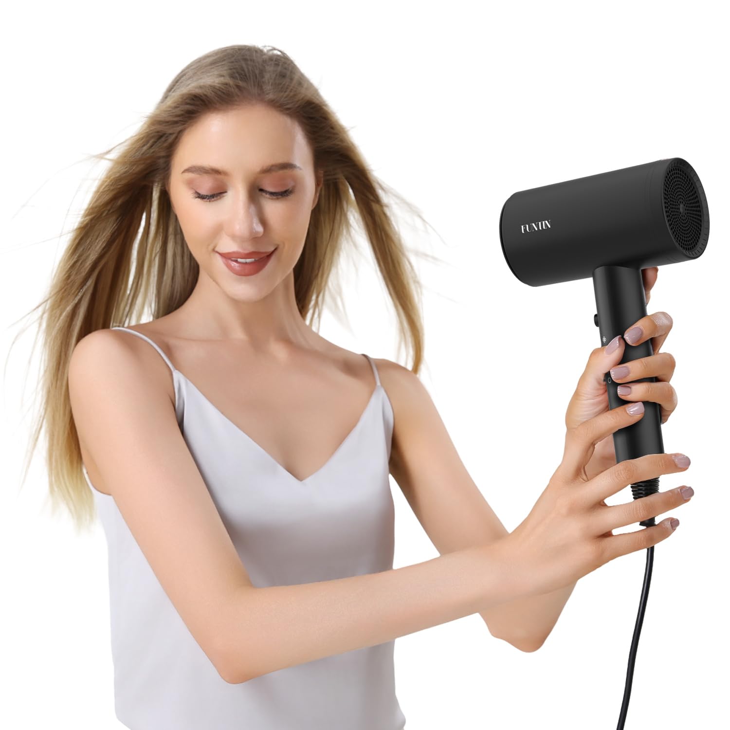 FUNTIN dryer in bathroom styling natural coils quickly, efficient at-home drying benefit