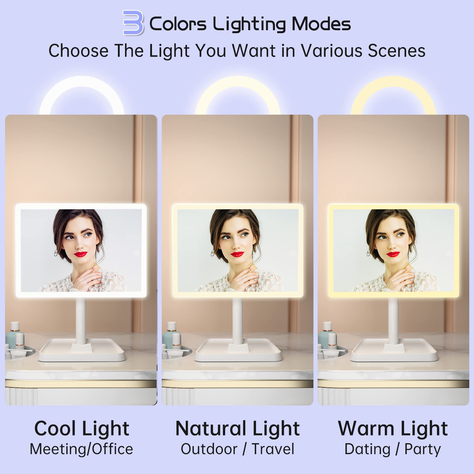 FUNTOUCH detachable 10X magnifier attached for detailed makeup benefit