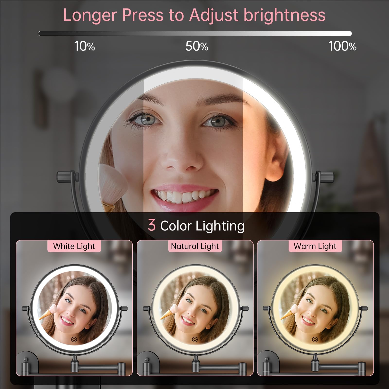 FUNTOUCH extendable arm and 360-degree swivel giving flexible positioning benefit