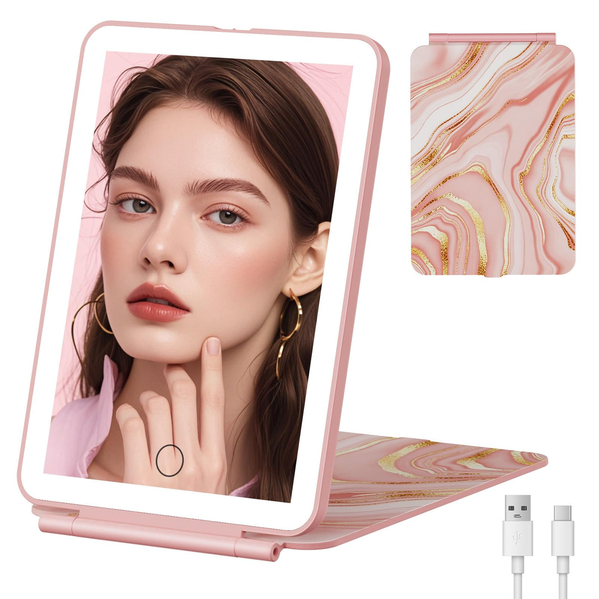 FUNTOUCH front folded mirror compact travel convenience
