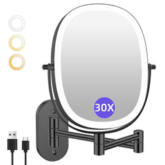 FUNTOUCH front view wall-mounted mirror showing the oval face and LED benefit