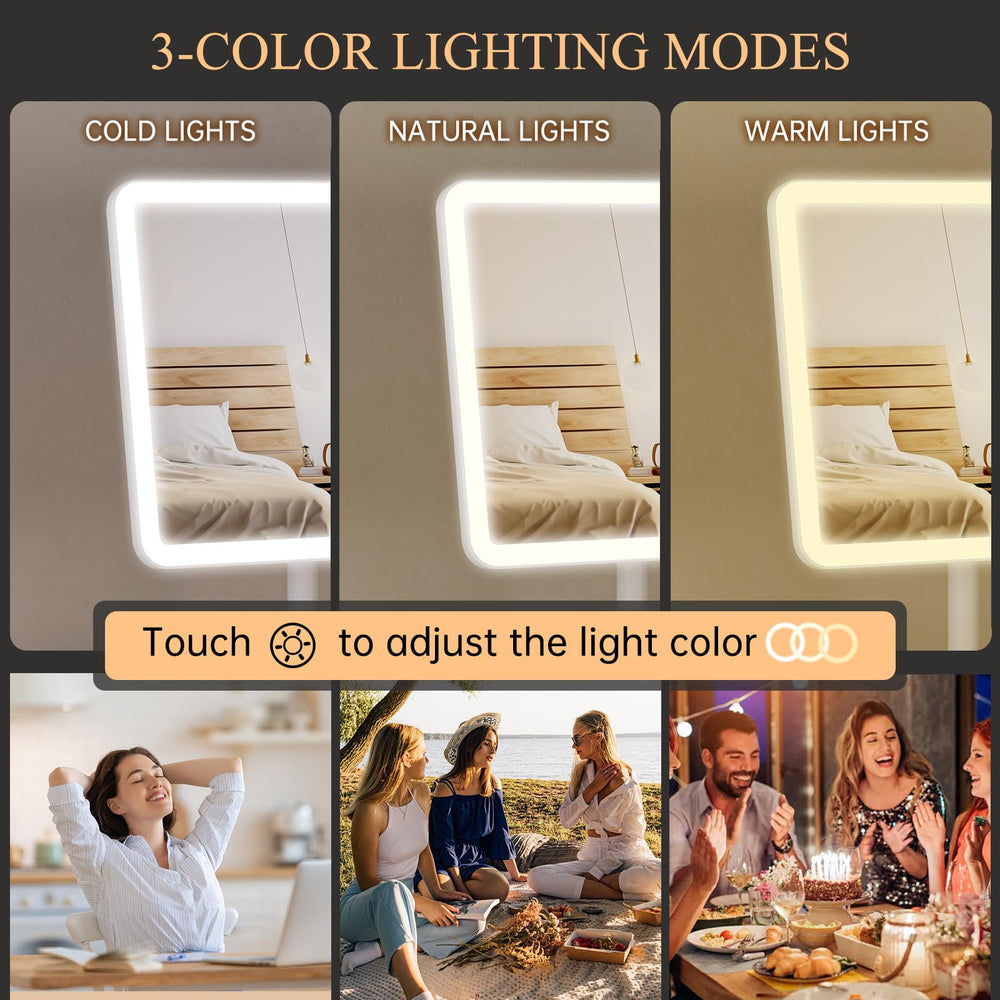 FUNTOUCH mirror in use during makeup application demonstrating clarity benefit