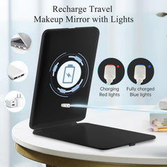 FUNTOUCH open mirror showing LED ring, bright even lighting benefit