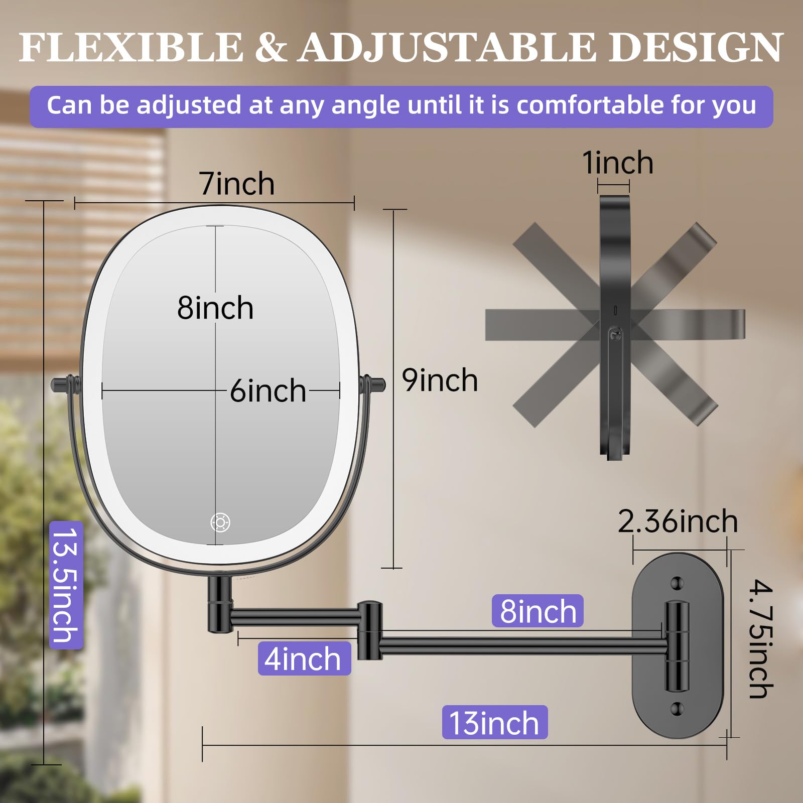 FUNTOUCH size comparison with hand to show 10-inch scale and full-face visibility benefit
