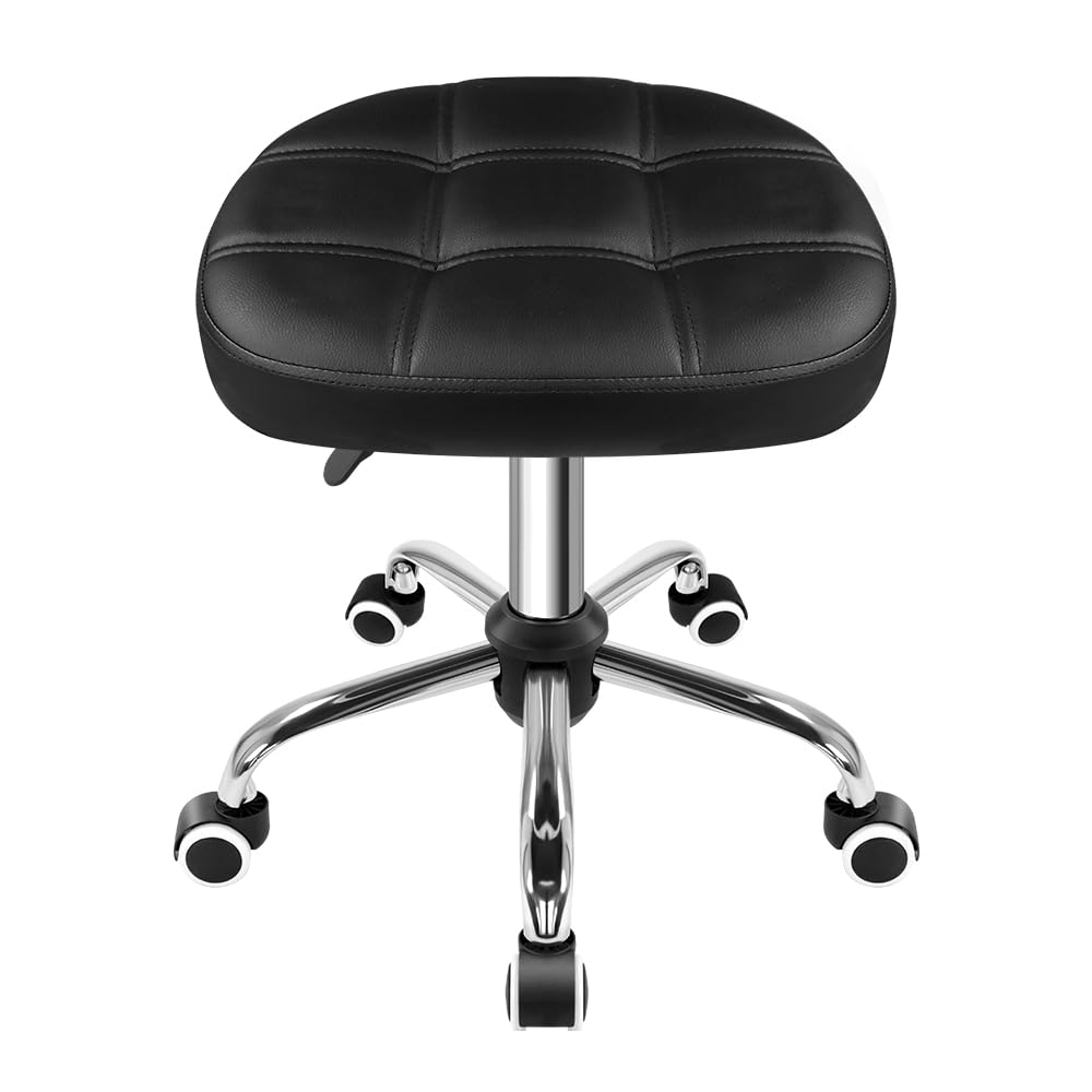 FURWOO front view of oval rolling stool showing compact design and comfort