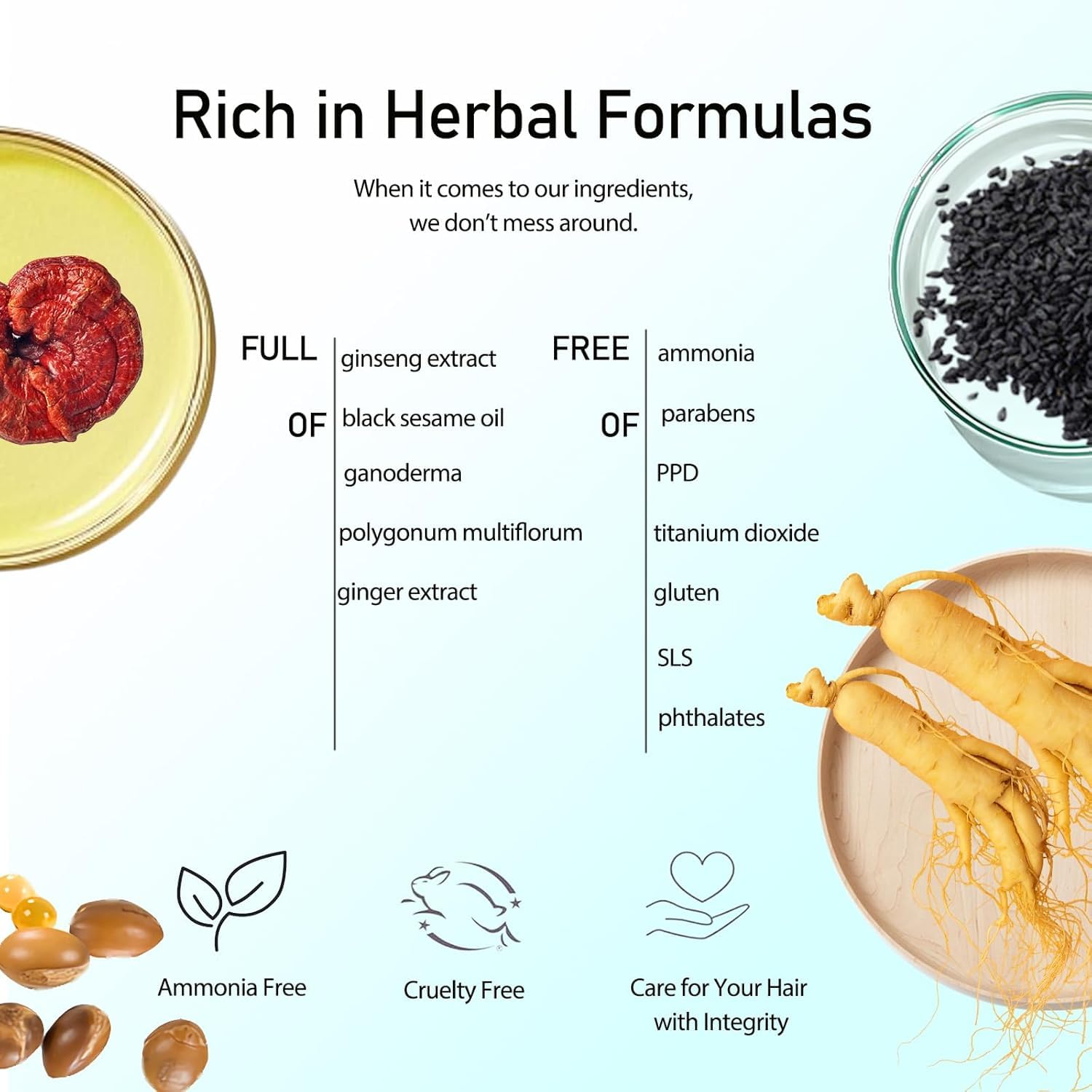 Fvquhvo label close-up highlighting botanical ingredients for hair nourishment