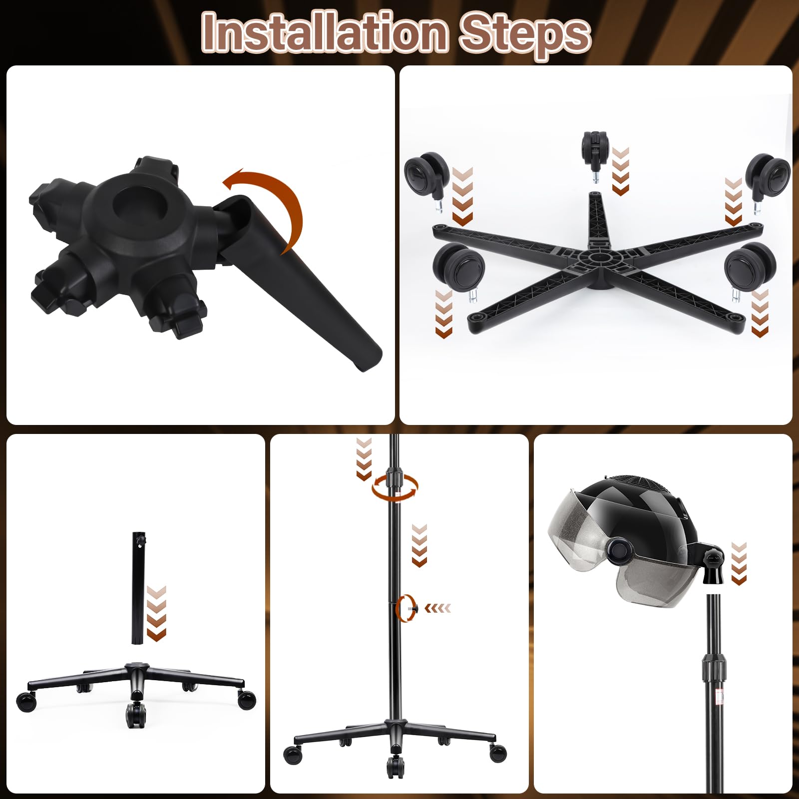 FWOD BIBTO in-use at home salon setting demonstrating hands-free drying convenience