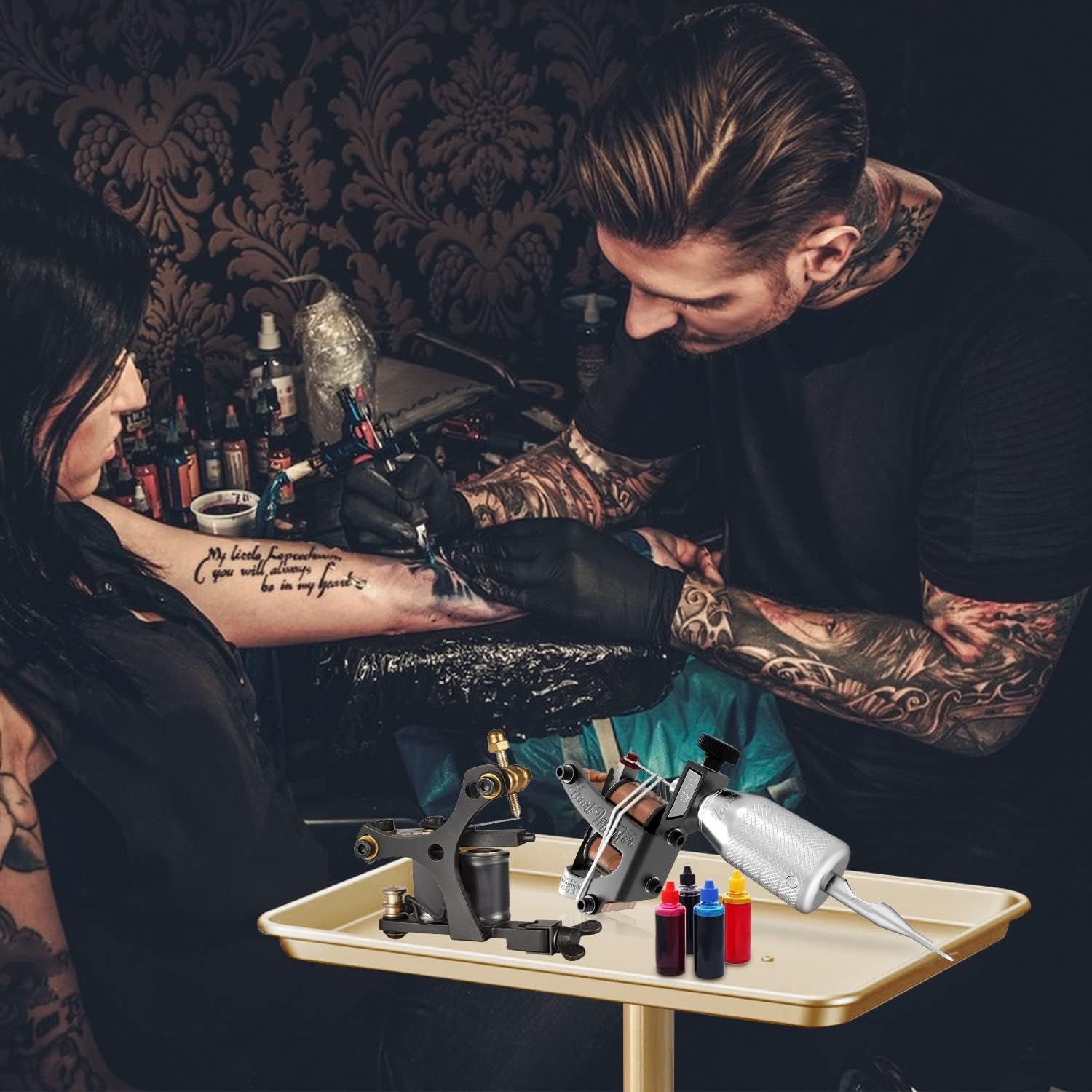 FWOD BIBTO tray in use in salon with bowls and brushes for efficient workflow