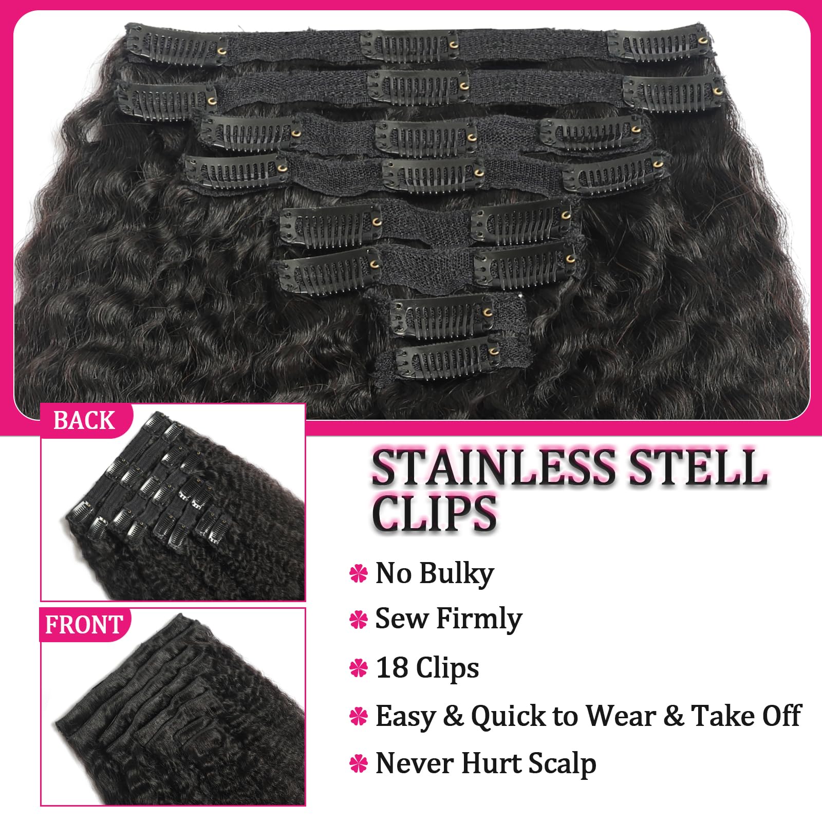 FZV detail of sewn-in clips highlighting secure hold benefit