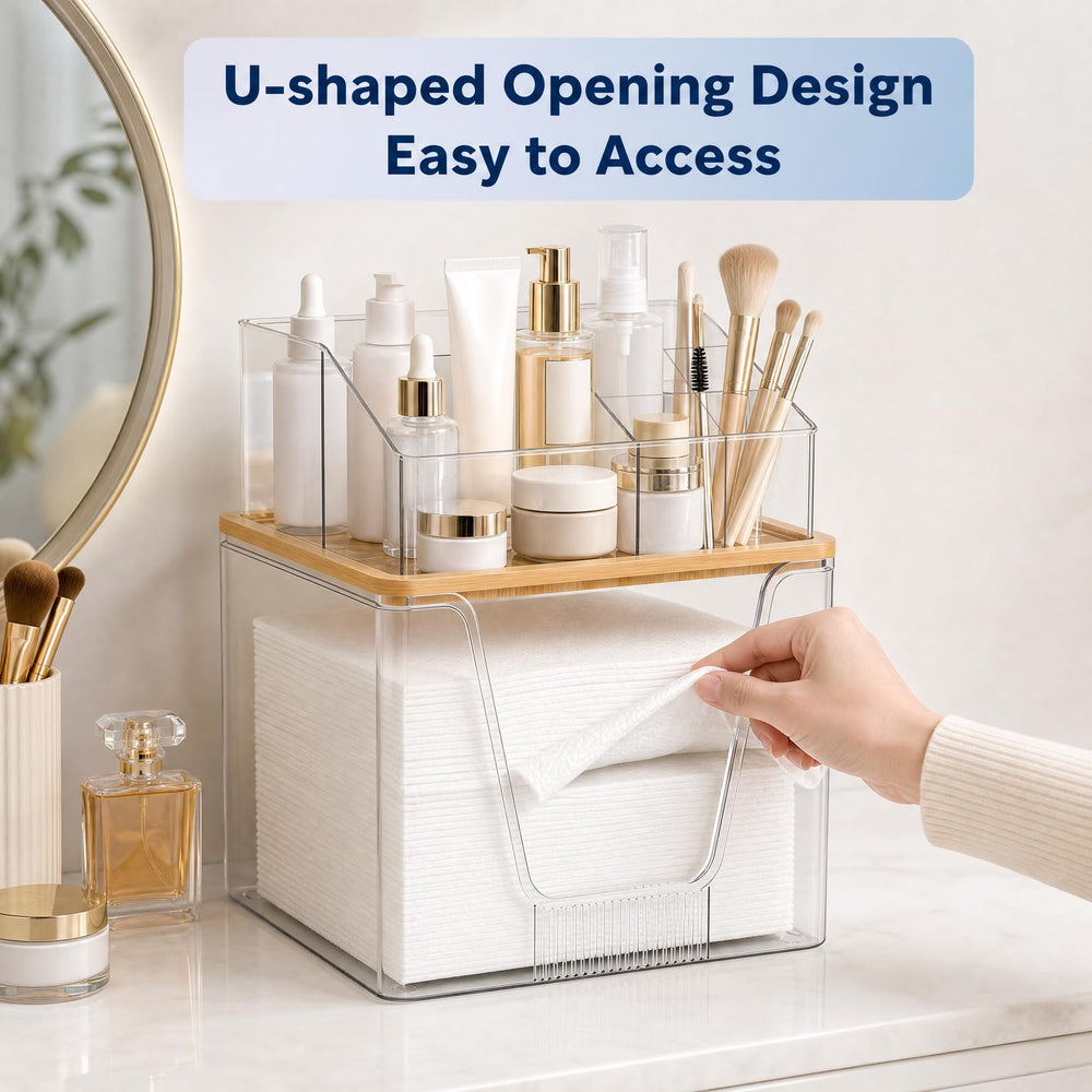Gaaleeli lower drawer filled with disposable facial towels keeping them dust-free