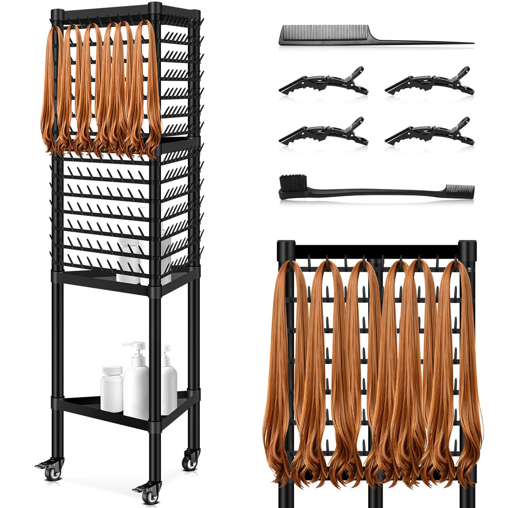 GADFISH front view of black 3-sided rack showing full 420-peg capacity and tidy display